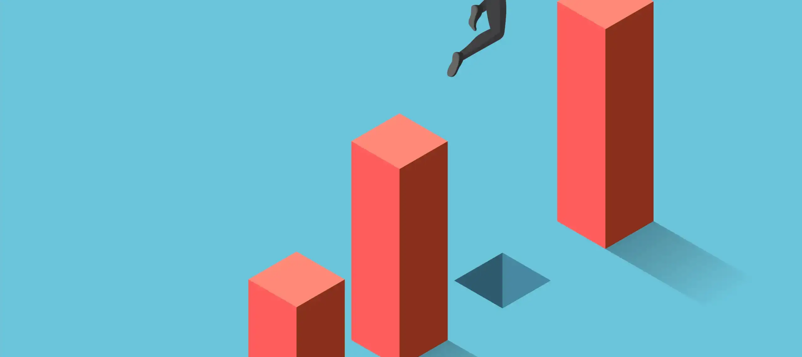 Isometric_businessman_jumping_through_the_gap_between_graph